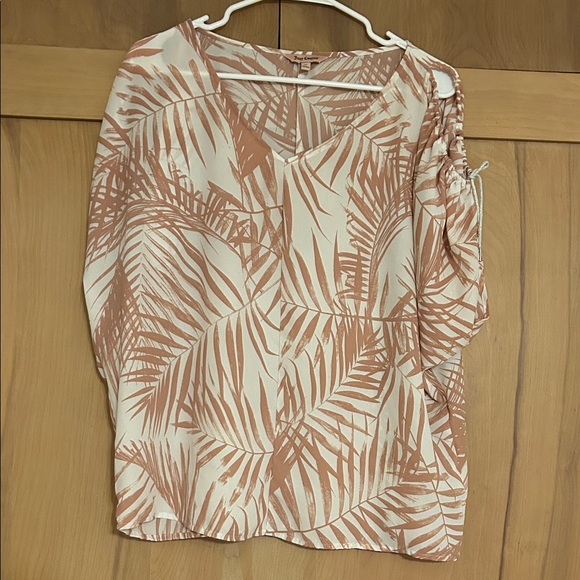 Juicy Couture Tops - Juicy Couture Palm Print Blouse - Cream and Pink